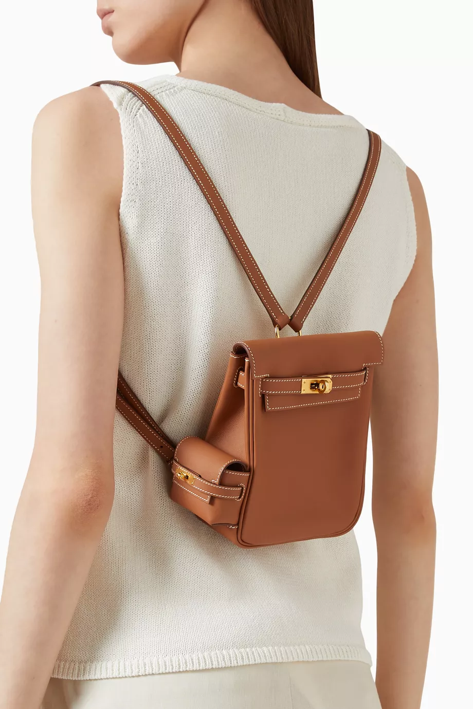 hermes backpack mini Authentic & Chanel Japan Gold tone/Silver hardware Interior Buy Herms Pre-Loved Gold Unused